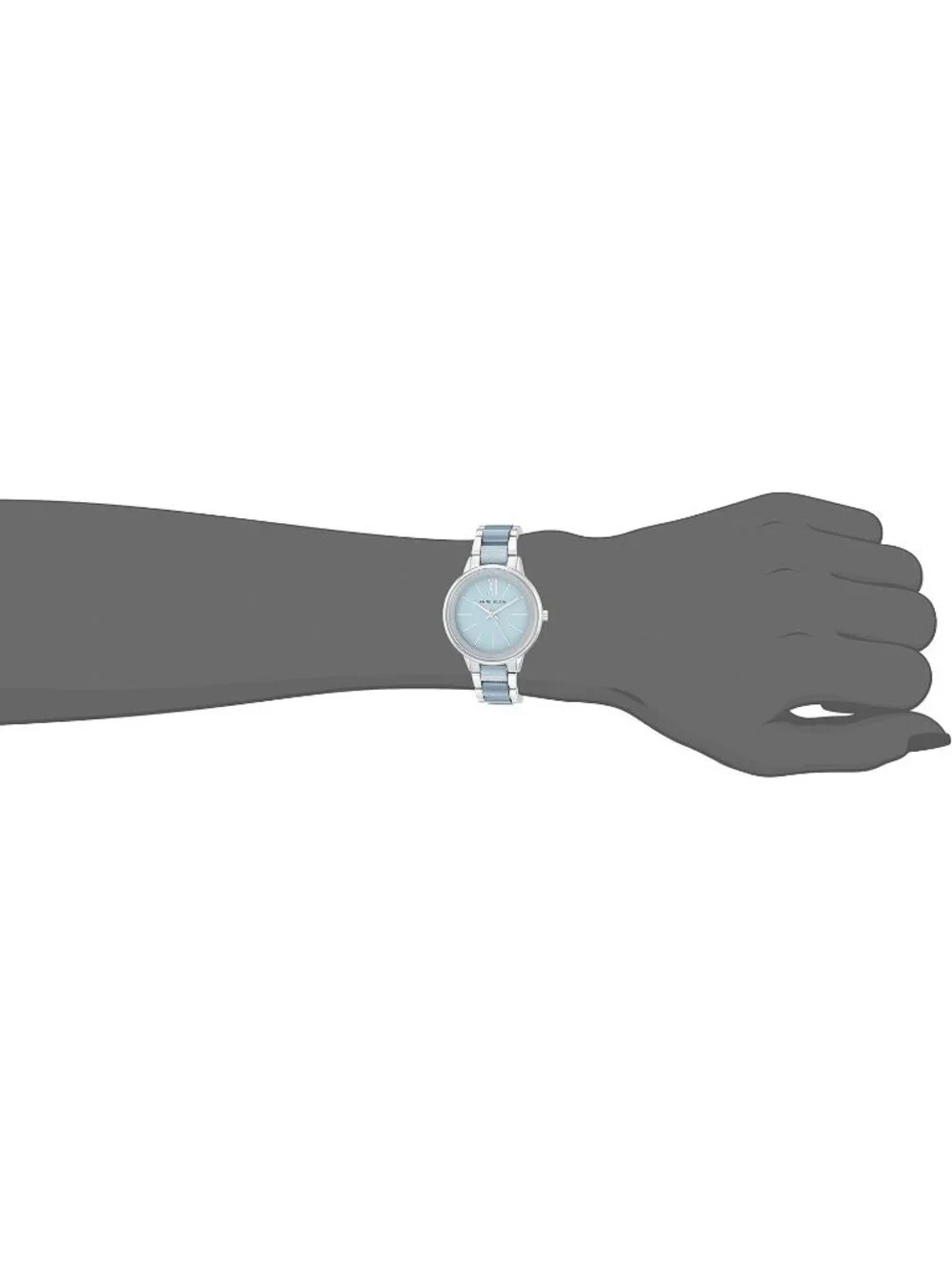 Anne Klein Women's Light Blue And Gold Analog Quartz Resin Bracelet Luxury Watch